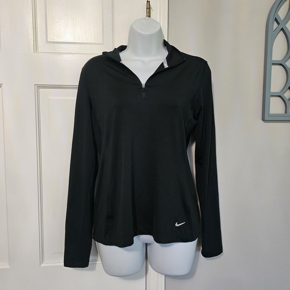 Nike Women's Black Long Sleeve Zip Top - Picture 1 of 4